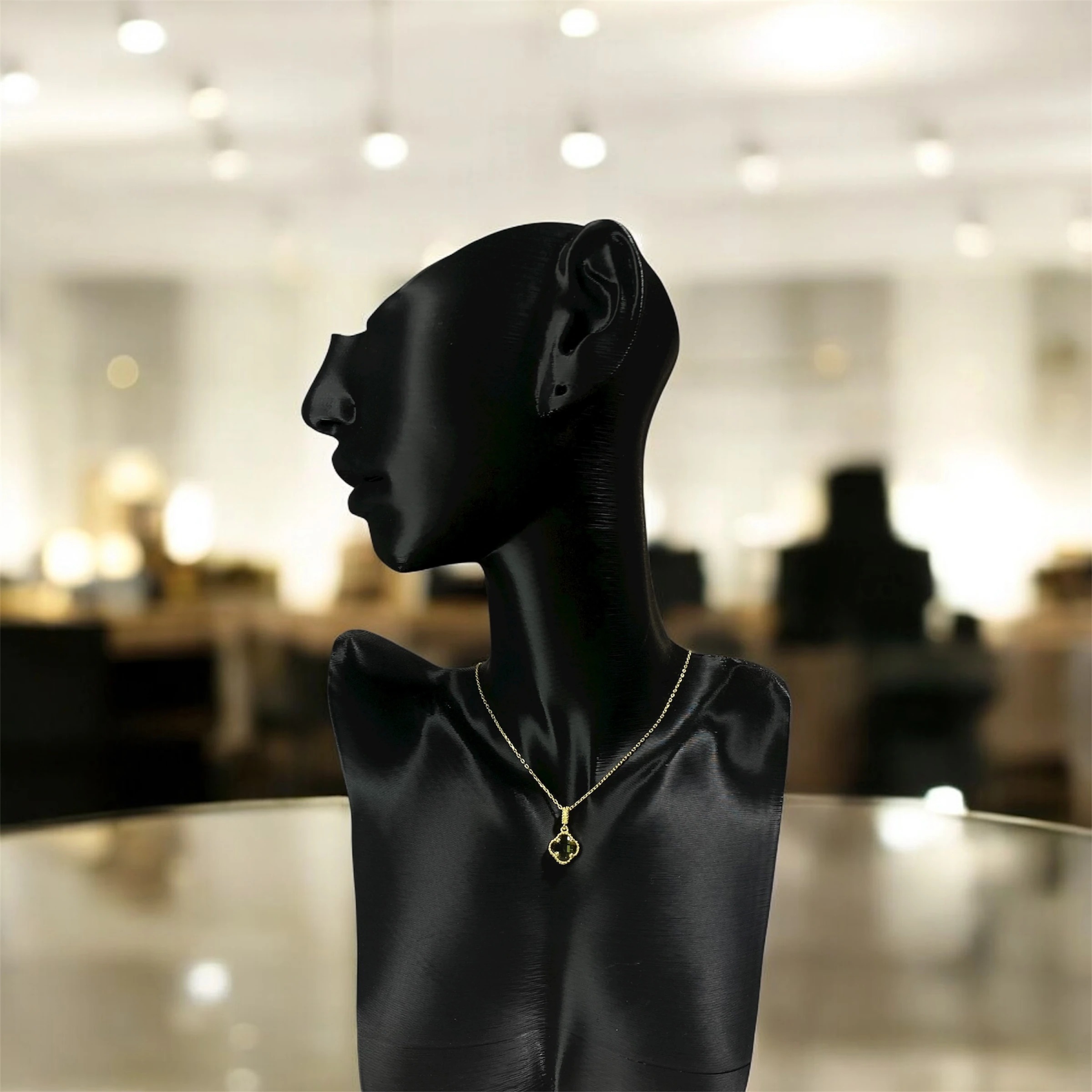 925 Ayar Gümüş Altın Kaplama Şans Çiçeği Van Cleef Minimal Kolye Kadın Takı