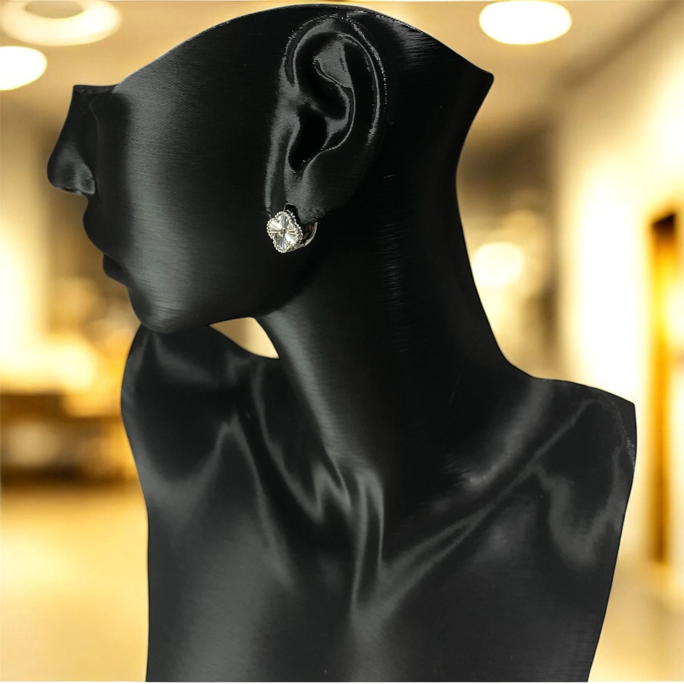 925 Ayar Gümüş Parlak Şanslı Yonca Van Cleef Küpe