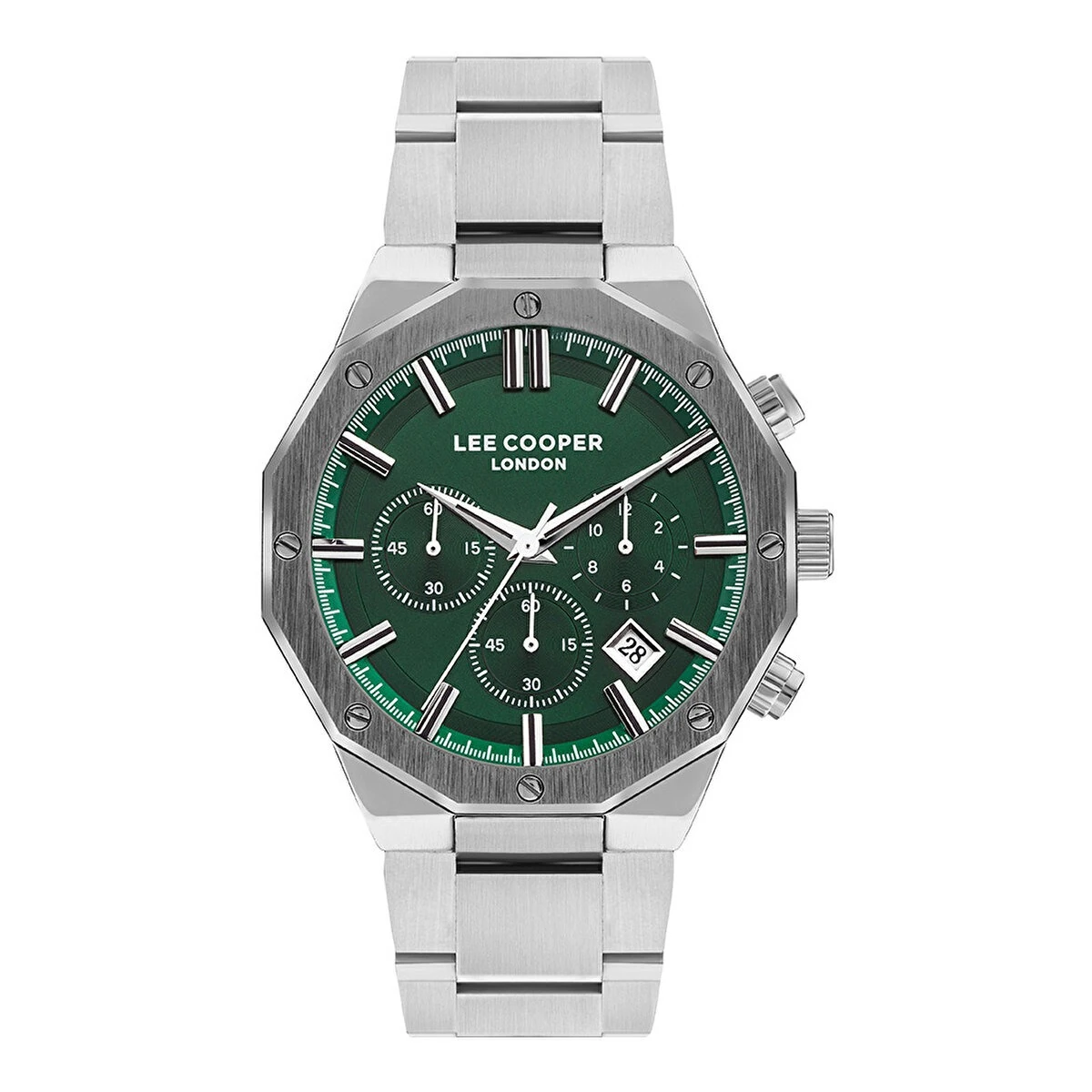 Lee Cooper LC07807.380  London Seri Metal Gümüş Renk Kordon 3 ATM Mineral Cam Erkek Kol Saat
