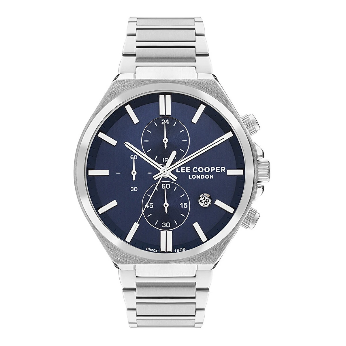 Lee Cooper LC07835.390 London Seri Metal Gümüş Renk Kordon 3 ATM Mineral Cam Erkek Kol Saat