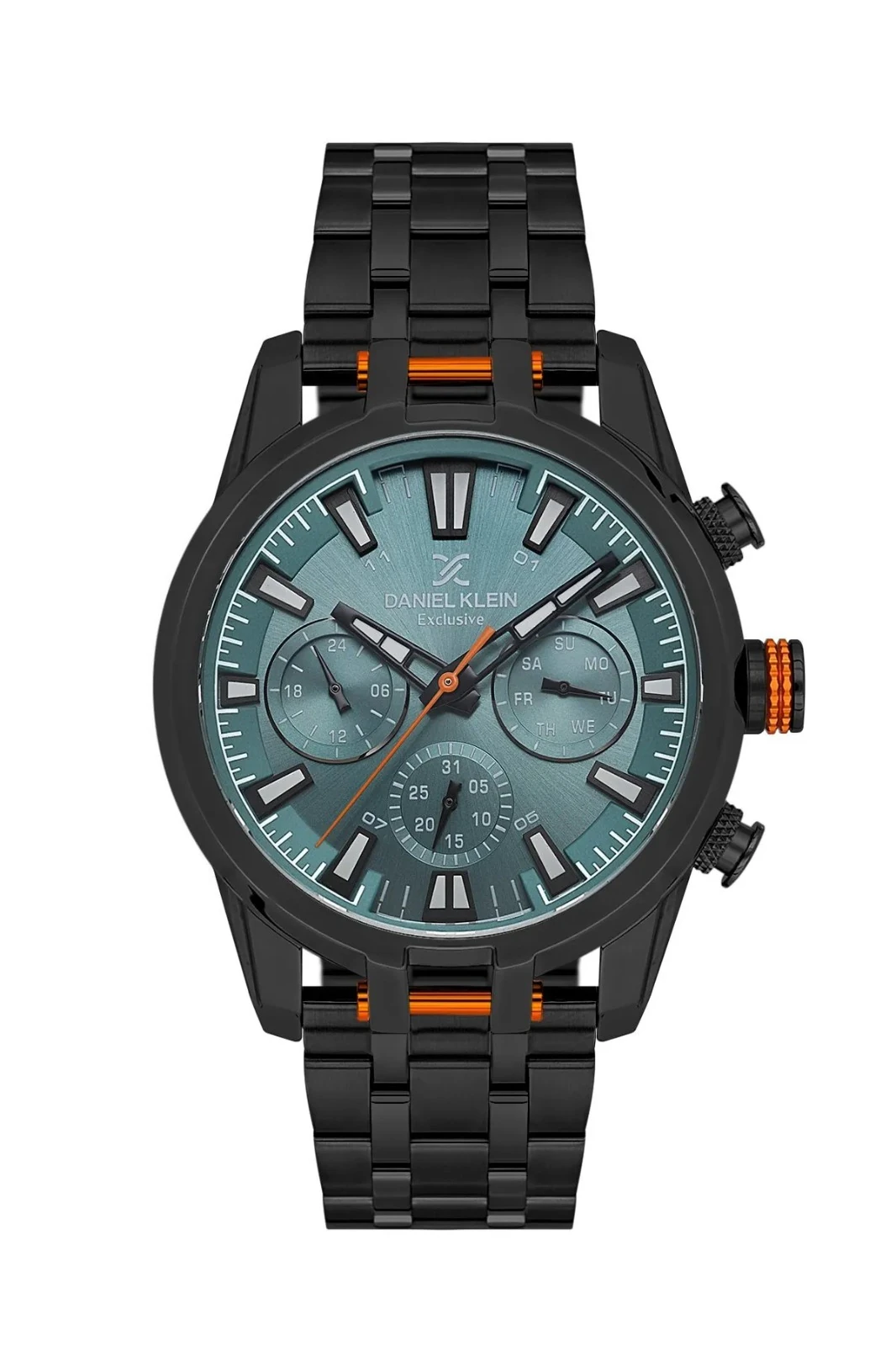 Daniel Klein DK.1.13802-7 Siyah Çelik Kordon 3 ATM Mineral Cam Takvimli Exclusive Erkek Saat