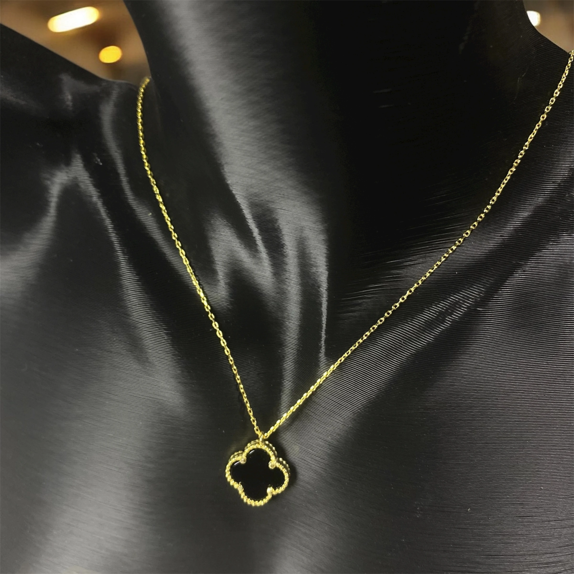 925 Ayar Gümüş Altın Kaplama Şans Yoncası Van Cleef Kolye Kadın Takı