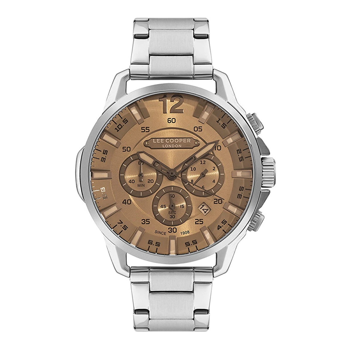 Lee Cooper LC07689.370 London Seri Gümüş Renk Kordon 3 ATM Mineral Cam Erkek Kol Saat