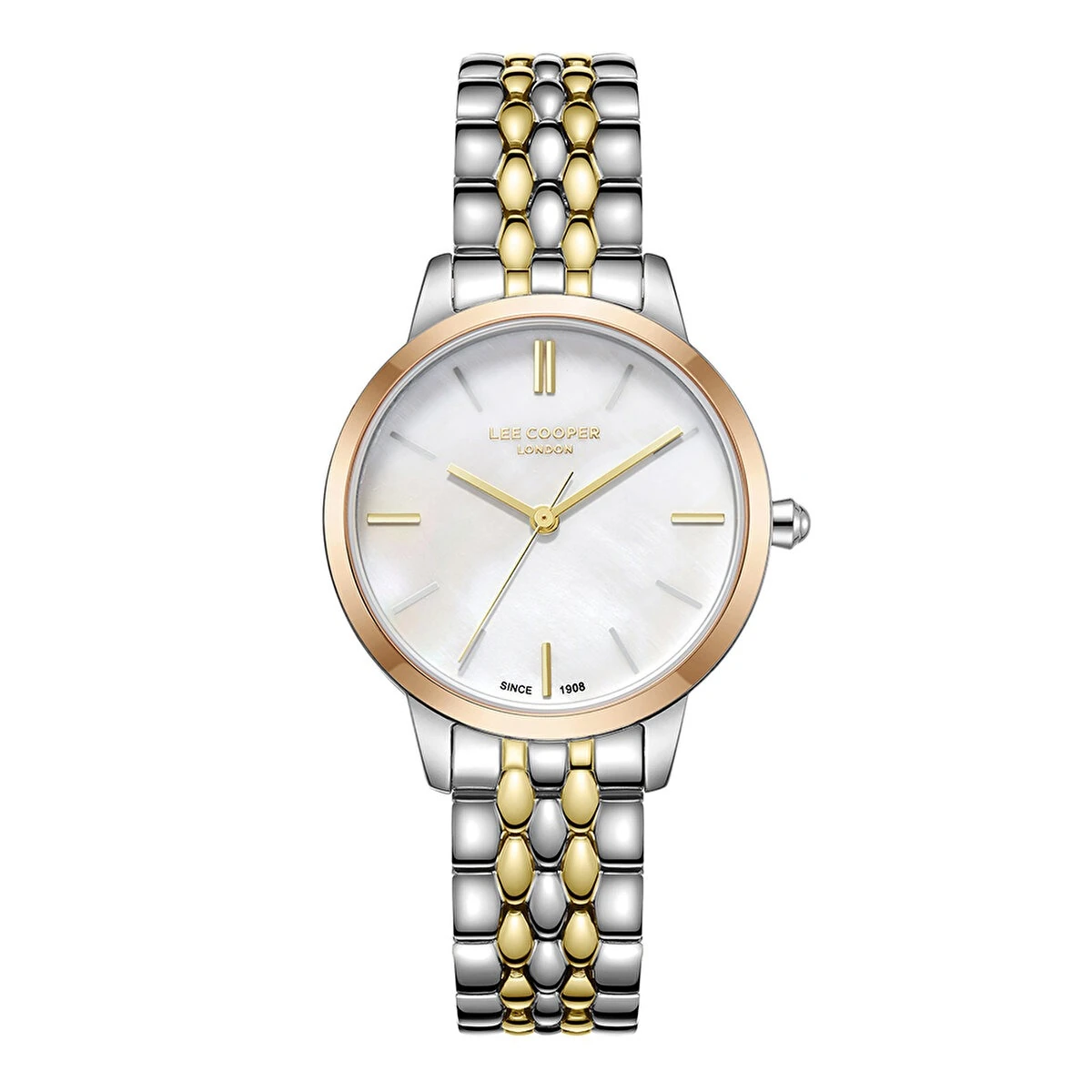 Lee Cooper LC07941.220 London Seri Metal Kordon 3 ATM Mineral Cam Kadın Kol Saat