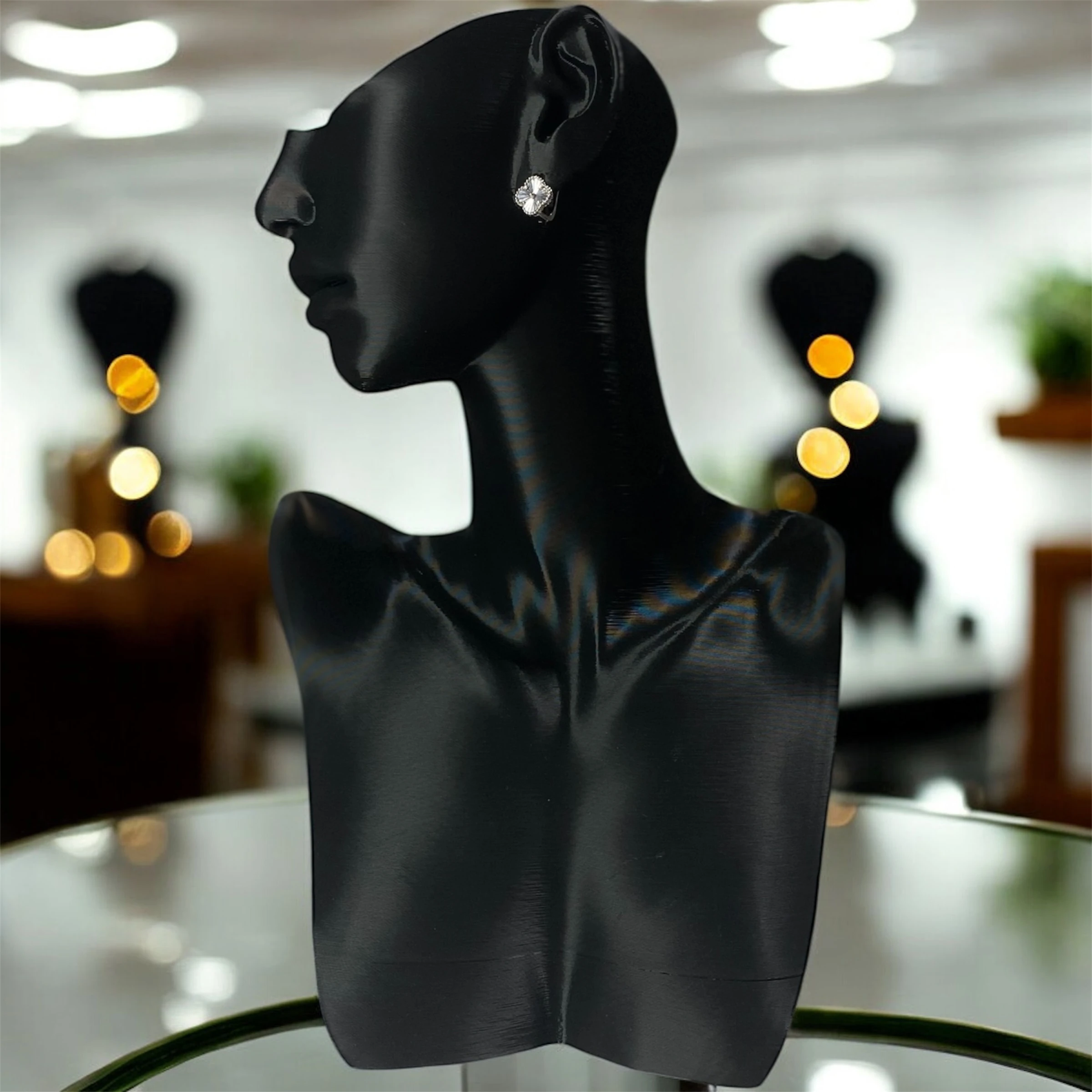 925 Ayar Gümüş Parlak Şanslı Yonca Van Cleef Küpe