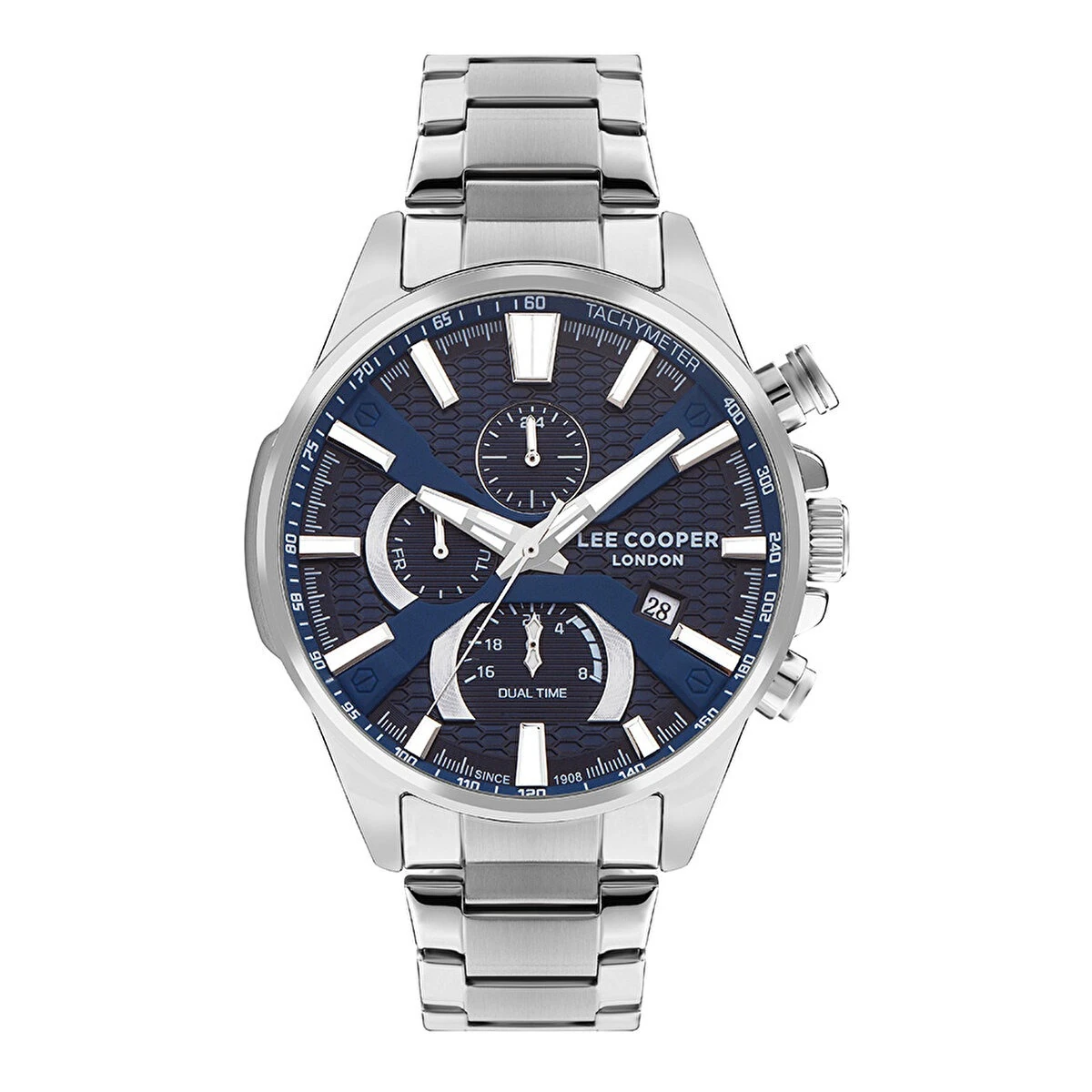 Lee Cooper LC07801.390  London Seri Metal Gümüş Renk Kordon 3 ATM Mineral Cam Erkek Kol Saat