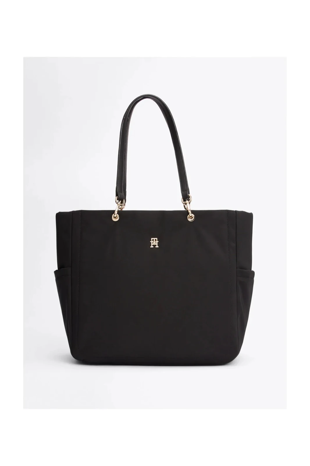 Tommy Hilfiger Kadın İki Yan Tarafı Cep Detaylı Omuz Askılı Siyah Omuz Çantası