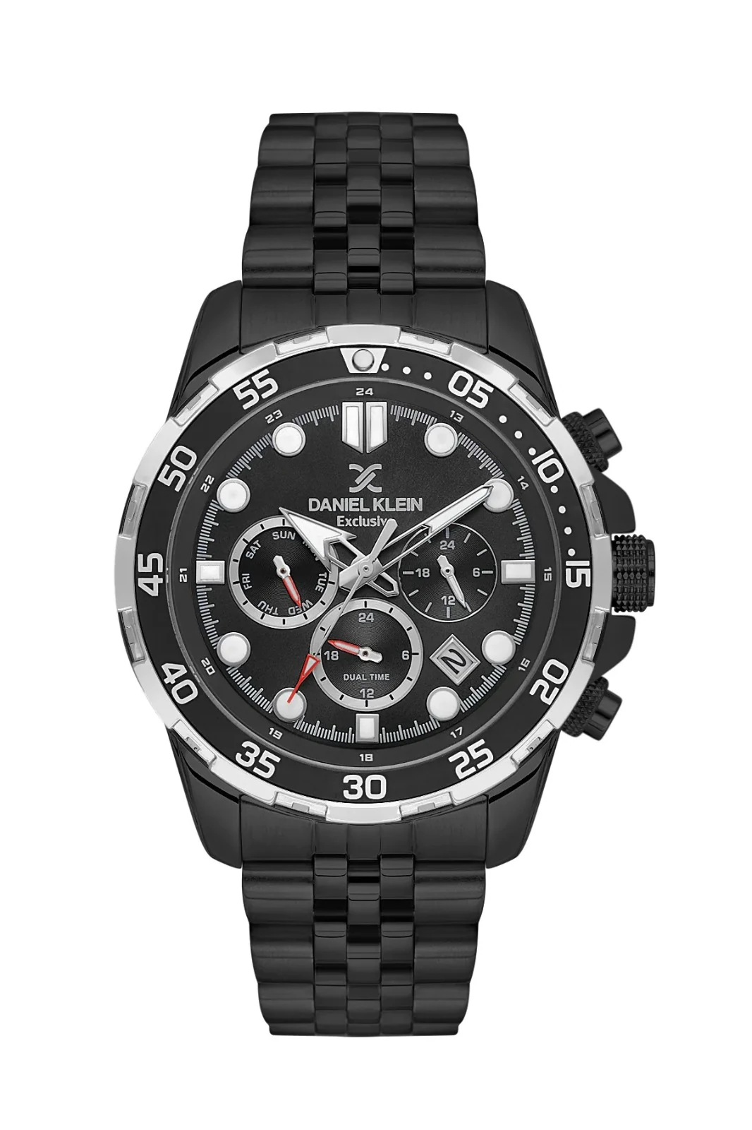  Daniel Klein DKE.1.10764-7 Exclusive Siyah Çelik Kordonlu 3 ATM Takvimli Erkek Saati
