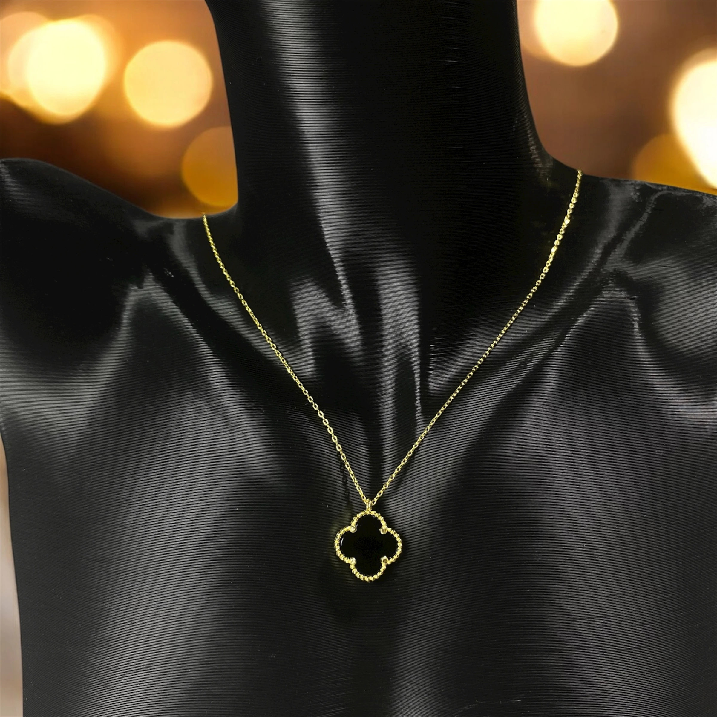 925 Ayar Gümüş Altın Kaplama Şans Yoncası Van Cleef Kolye Kadın Takı