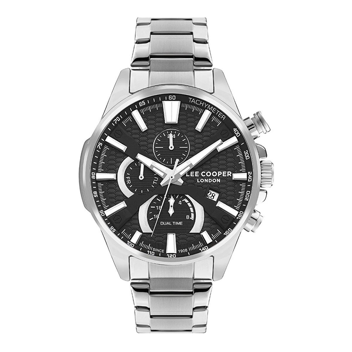 Lee Cooper LC07801.360 Metal Gümüş Renk Kordon 3 ATM Mineral Cam Erkek Kol Saat