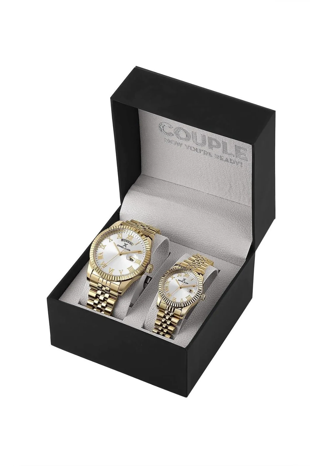 Daniel Klein DKE.1.10817-4 Takım Saat 3 ATM Su Geçirmez Mineral Cam Gold Renk Çelik Kordon