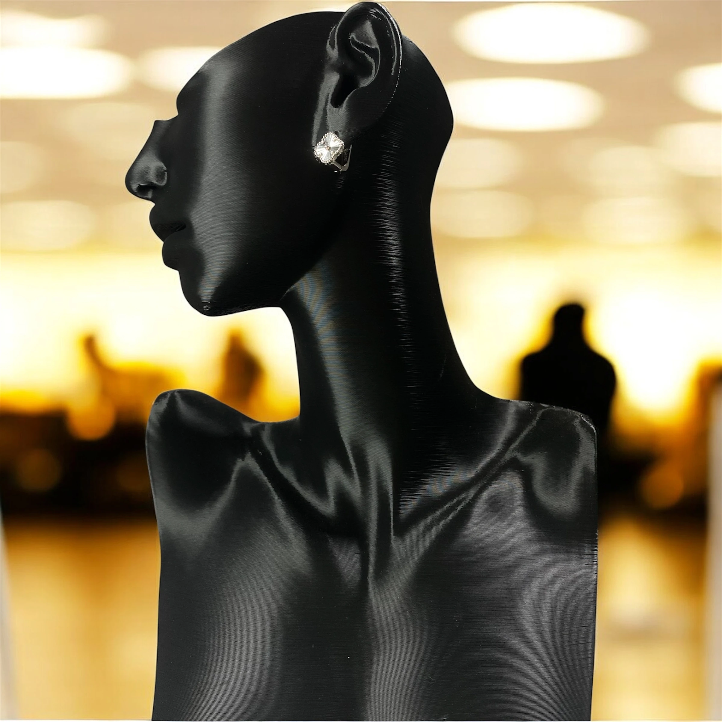 925 Ayar Gümüş Parlak Şanslı Yonca Van Cleef Küpe