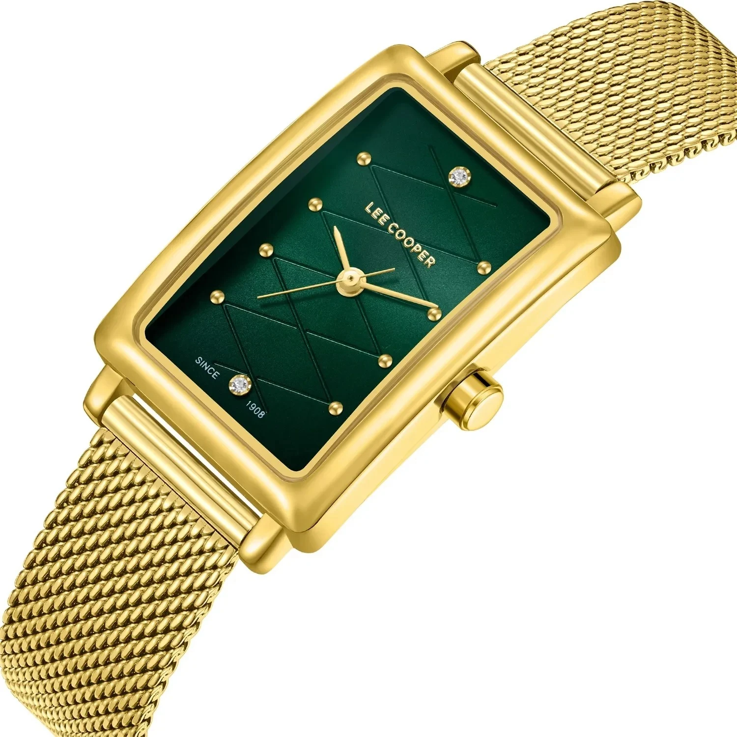 Lee Cooper LC08076.170 Altın Renk Hasır Kordon 3 ATM Mineral Cam Kadın Kol Saat