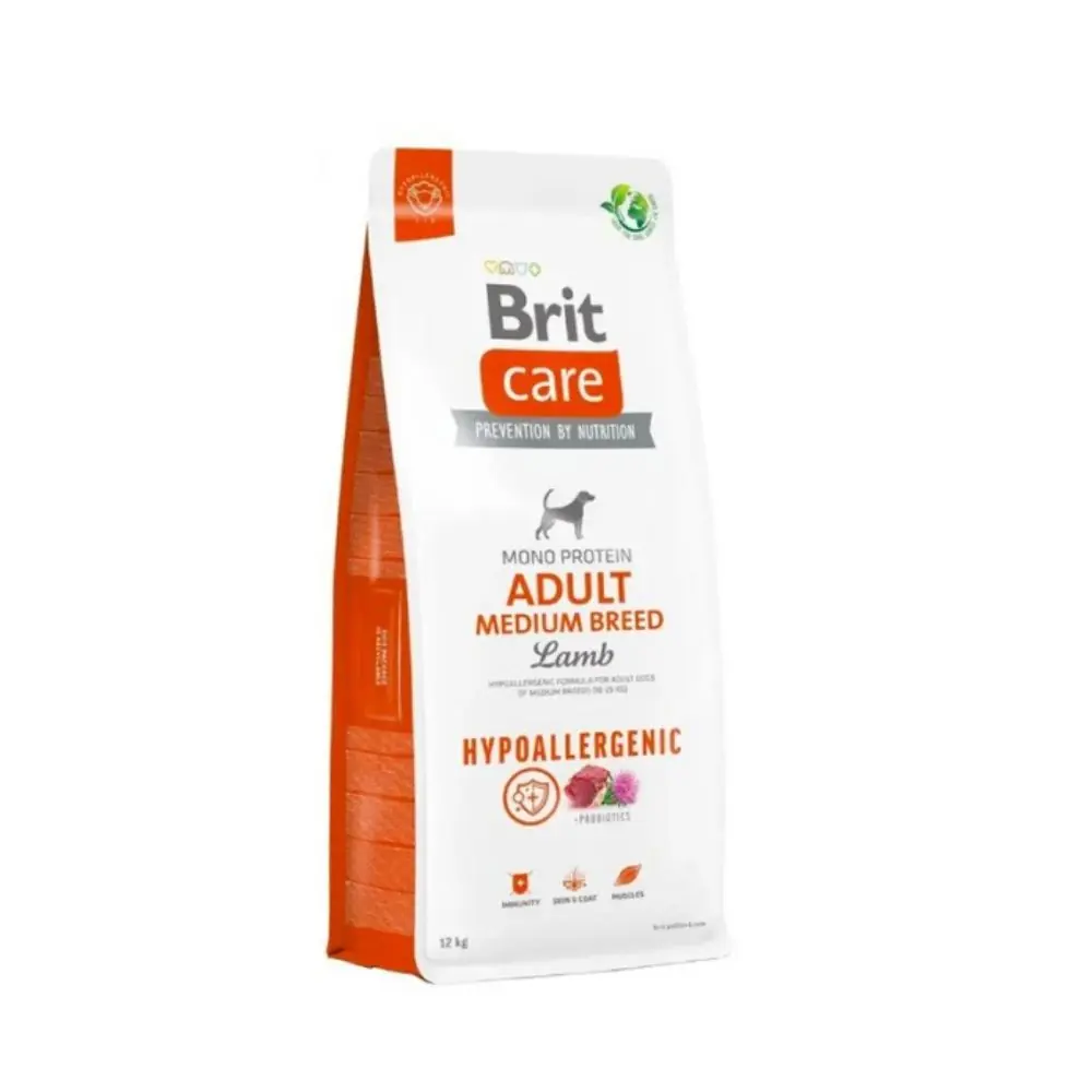 Brit Care Hipoalerjenik Kuzulu Orta Irk Yetişkin Köpek Maması - 12 KG