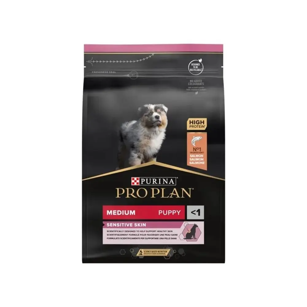 Pro Plan Puppy Medium Sensitive Skin Somonlu Orta Irk Yavru Köpek Maması 3 kg