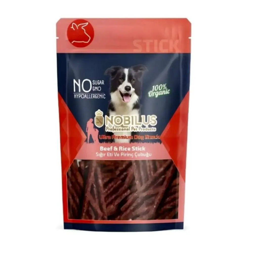 Nobilus Sığır Eti ve Pirinçli Köpek Ödül Çubuğu 80 Gr