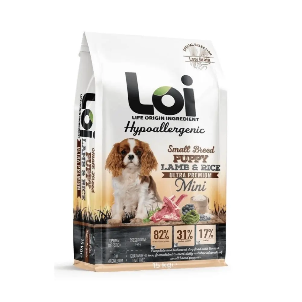 Loi Mini Irk Yavru Kuzu Etli Kuru Köpek Maması - 15 KG
