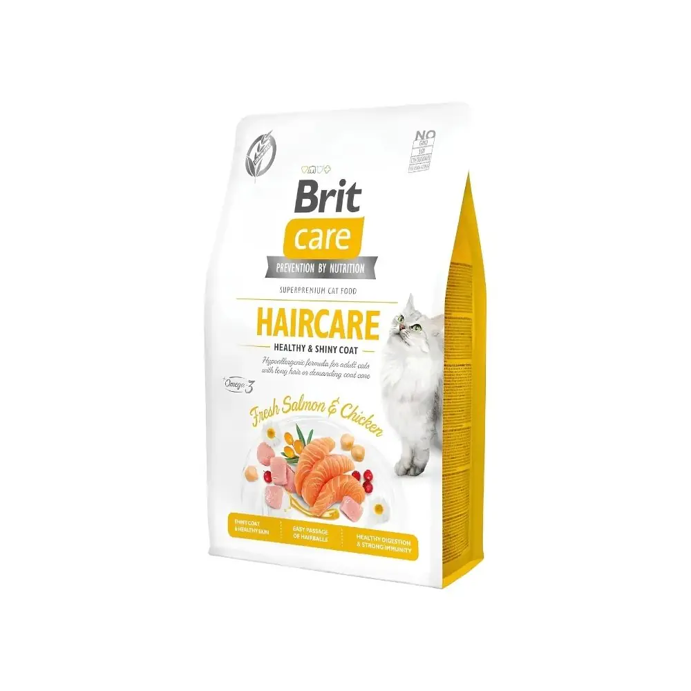 Brit Care Haircare Somonlu ve Tavuklu Yetişkin Kedi Maması 2 Kg
