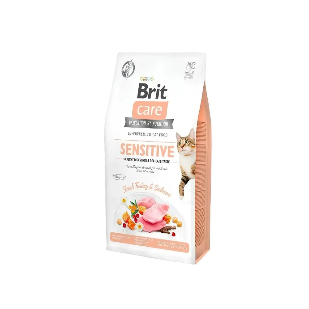 Brit Care Hipoalerjenik Sensitive Hindi ve Somonlu Tahılsız Hassas Kedi Maması 2 Kg