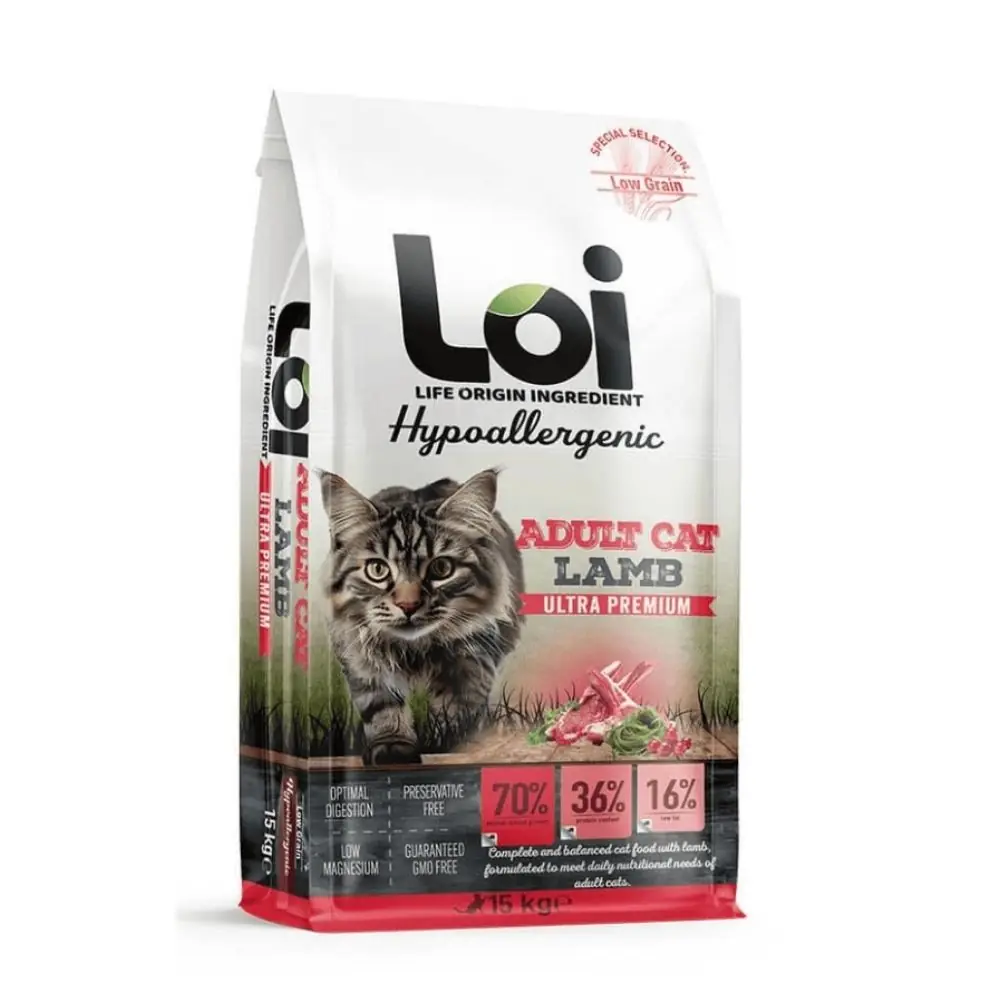 Loi Yetişkin Kuzu Etli Kuru Kedi Maması - 15 KG