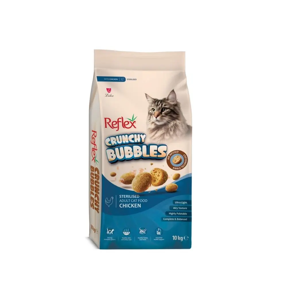 Reflex Crunchy Bubbles Tavuklu Kısırlaştırılmış Kedi Maması 10 Kg