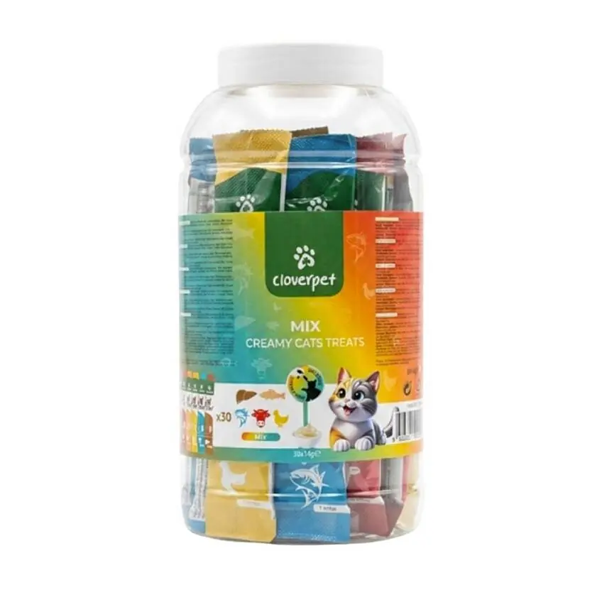 Cloverpet Kavanoz Krema Karışık Lezzetler 30x14 Gr