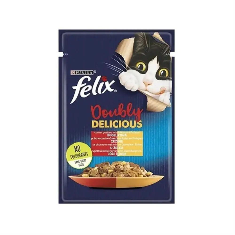 Felix Çifte Lezzet Sığır & Tavuk Kedi Yaş Mama 85 Gr