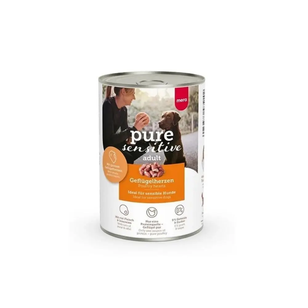 Mera Pure Sensitive Adult Kümes Hayvanlı Yürekli Yetişkin Köpek Konservesi 400 Gr