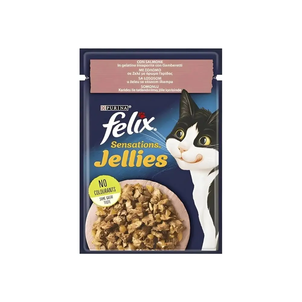 Felix Pouch Jöle İçinde Somonlu ve Karidesli Yaş Kedi Maması 85 Gr