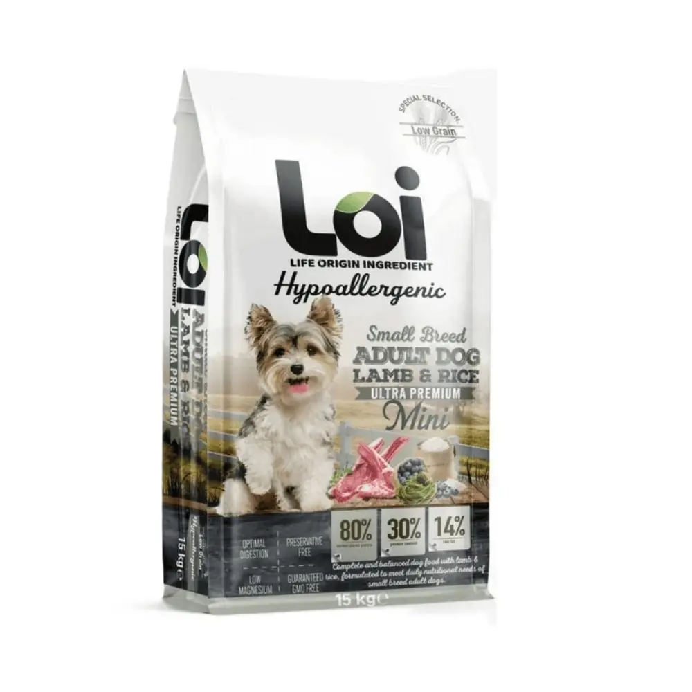 Loi Mini Irk Yetişkin Kuzu Etli Kuru Köpek Maması - 15 KG