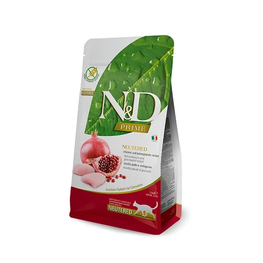 N&D Tahılsız Tavuk Etli ve Narlı Kısırlaştırılmış Yetişkin Kedi Maması 1,5 Kg