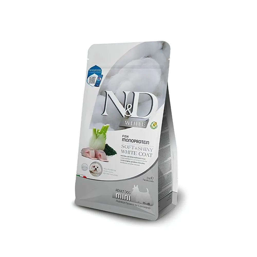 N&D White Levrek Spirulina ve Rezeneli Küçük Irk Yetişkin Köpek Maması 2 Kg