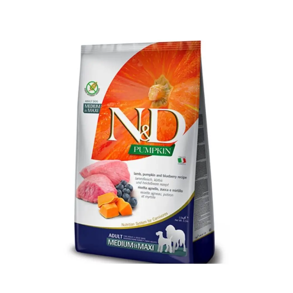 N&D Tahılsız Balkabaklı Kuzu Medium Maxi Köpek Maması 2,5 Kg