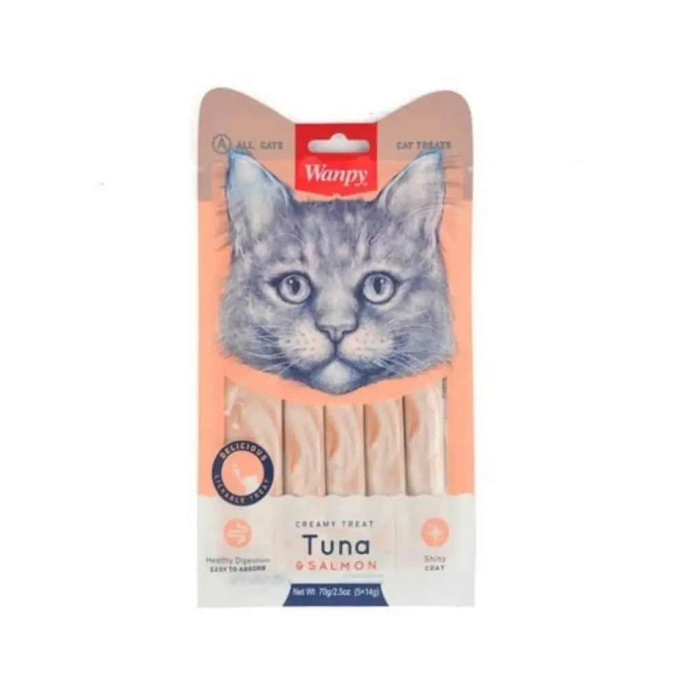 Wanpy Ton ve Somonlu Likit Kedi Ödülü 5 X 14 Gr