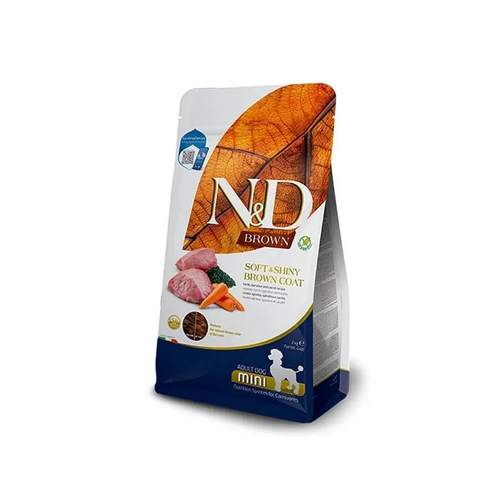 N&D Brown Kuzu Etli Spirulina ve Havuçlu Küçük Irk Yetişkin Köpek Maması 2 Kg