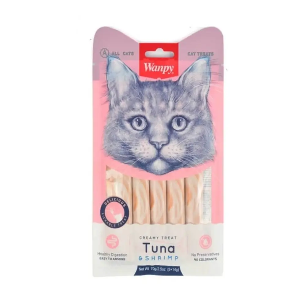 Wanpy Ton ve Karidesli Likit Kedi Ödülü 5 X 14 Gr