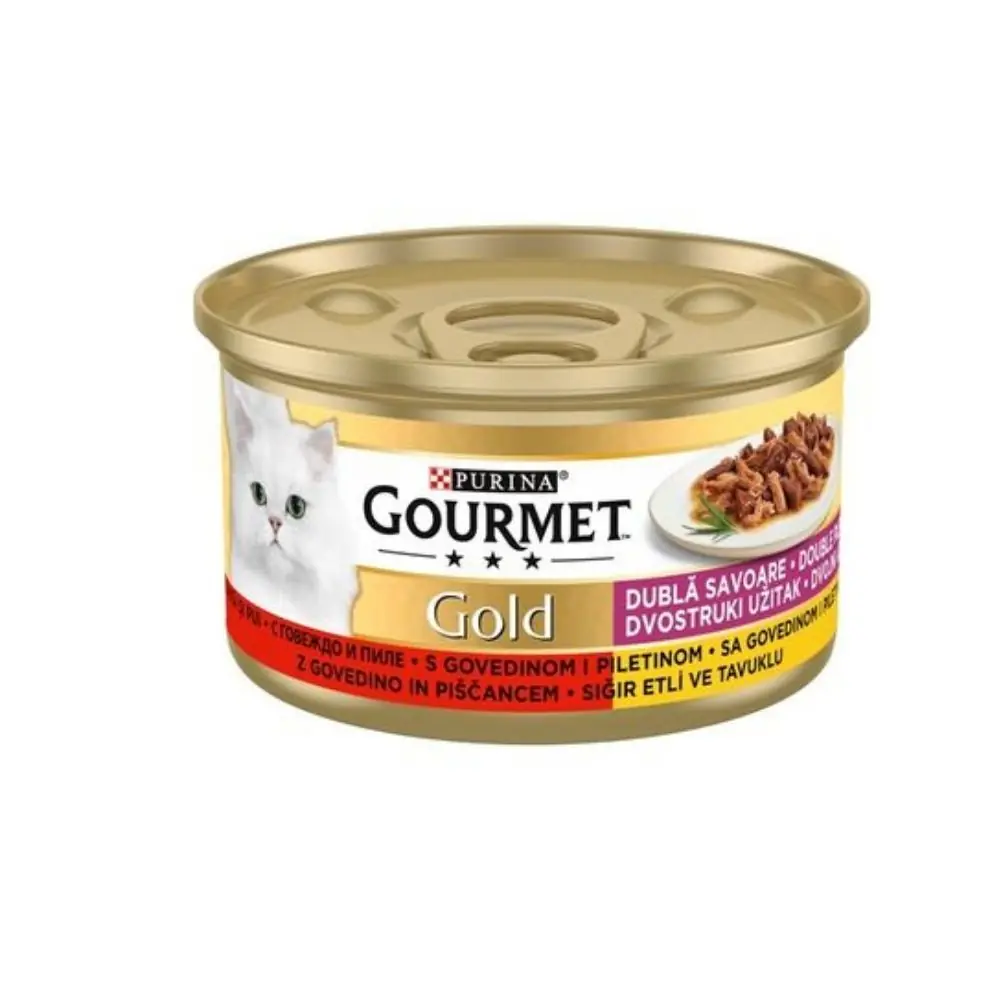 Gourmet Sığırlı Tavuklu Yaş Kedi Maması 85 Gr
