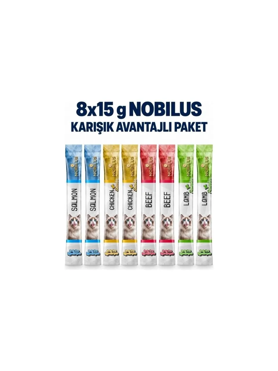 Nobilus Karışık Avantajlı Kedi Ödül Paketi 8X15 G