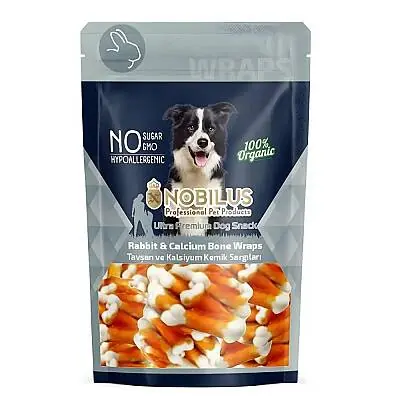 Nobilus Tavşan ve Kalsiyum Kemik Sargılı Köpek Ödül Maması 80gr