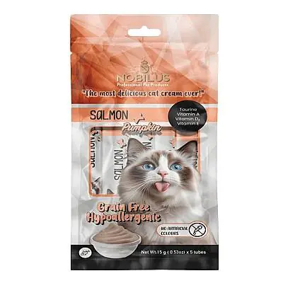 Nobilus Somon Ve Balkabaklı Kedi Krema Ödülü 5X15gr