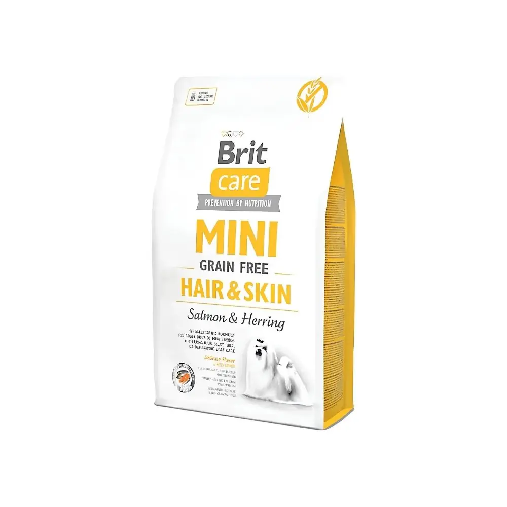 Brit Care Mini Hair & Skin Somonlu ve Ringalı Küçük Irk Yetişkin Köpek Maması 2 Kg