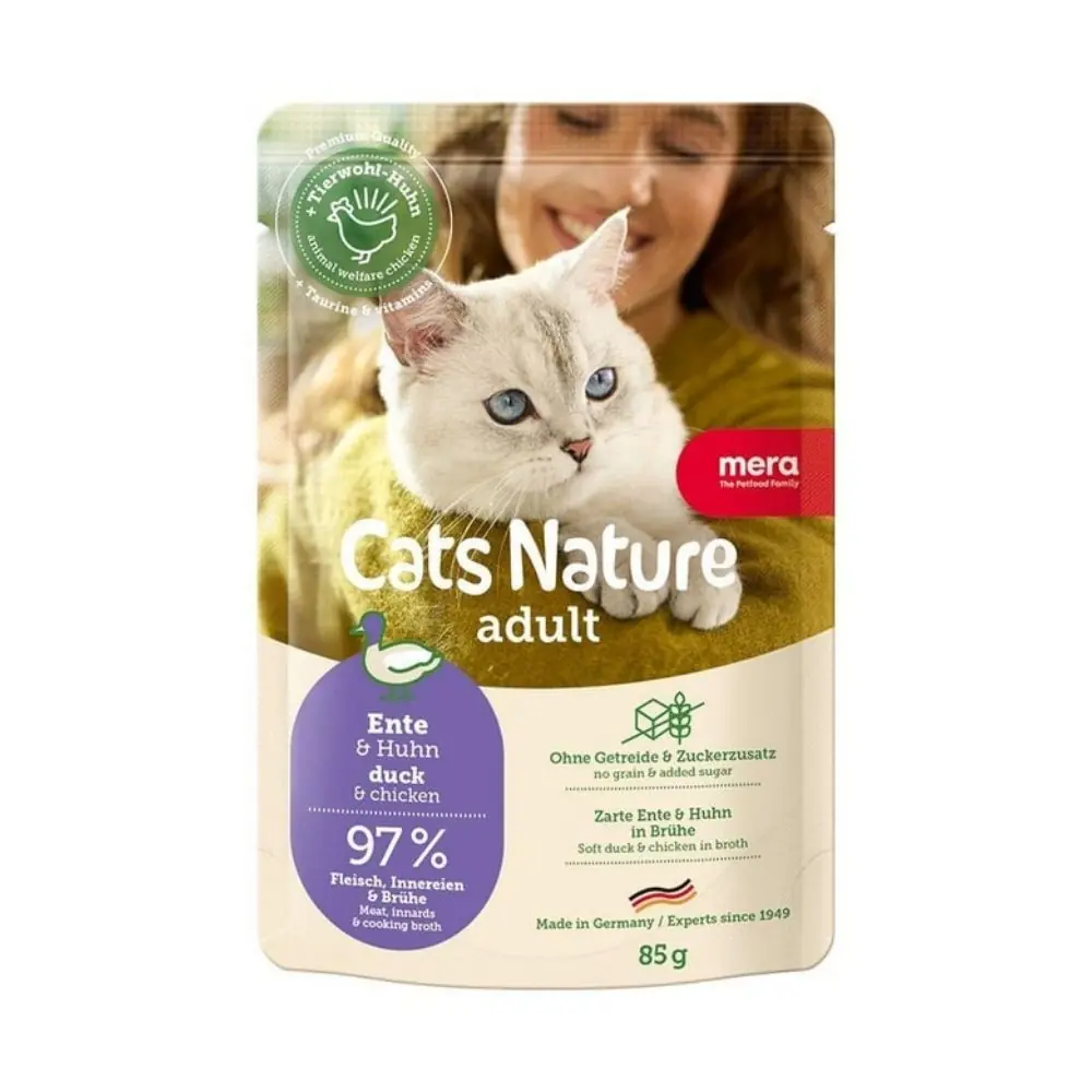 Mera Cats Nature Pouch Tahılsız Ördekli Yetişkin Kedi Konservesi 85 gr