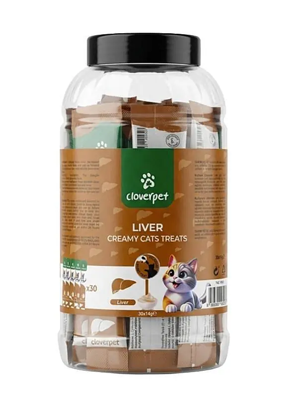 Cloverpet Kavanoz Krema Ciğerli 30x14 Gr