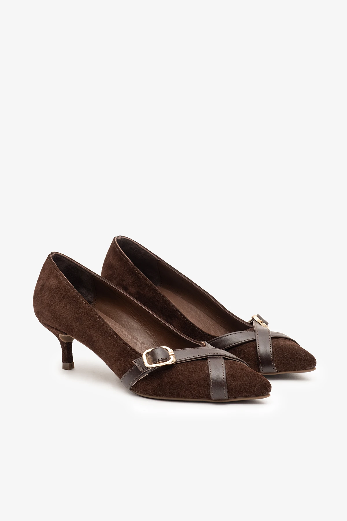 Simone Kahverengi Süet Deri Kadın Topuklu Ayakkabı