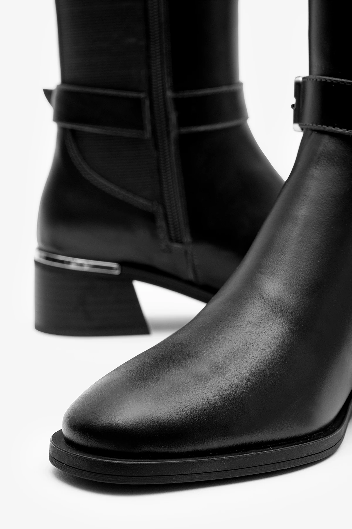 Rixor Siyah Deri Kadın Çizme