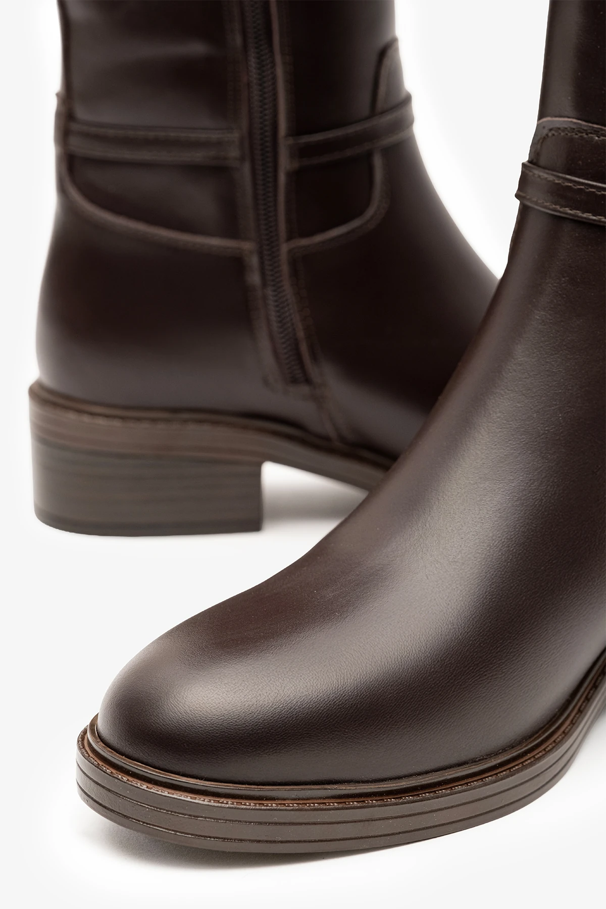 Manila Kahverengi Deri Kadın Çizme