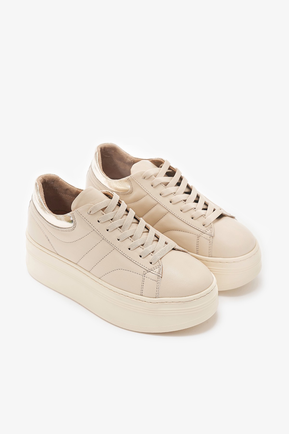 Jada Bej Hakiki Deri Kadın Sneakers