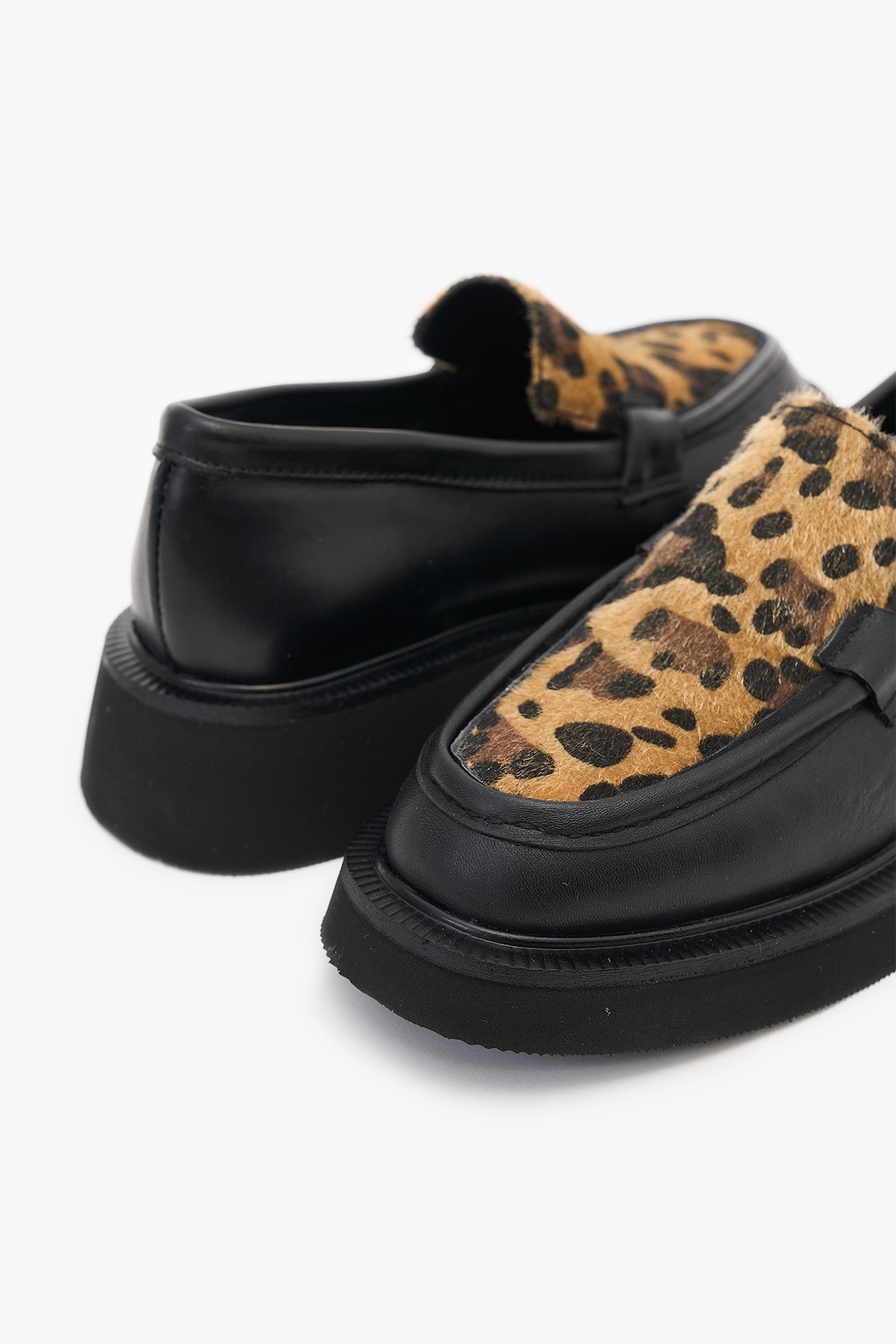 Josie Hakiki Deri Kadın Loafer - Leopar