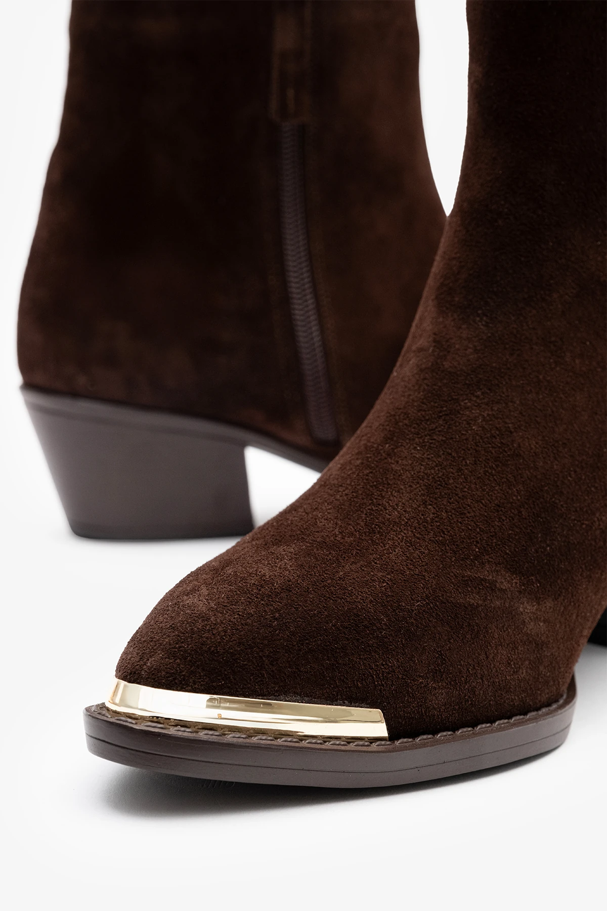 Medna Kahverengi Süet Deri Kadın Bot