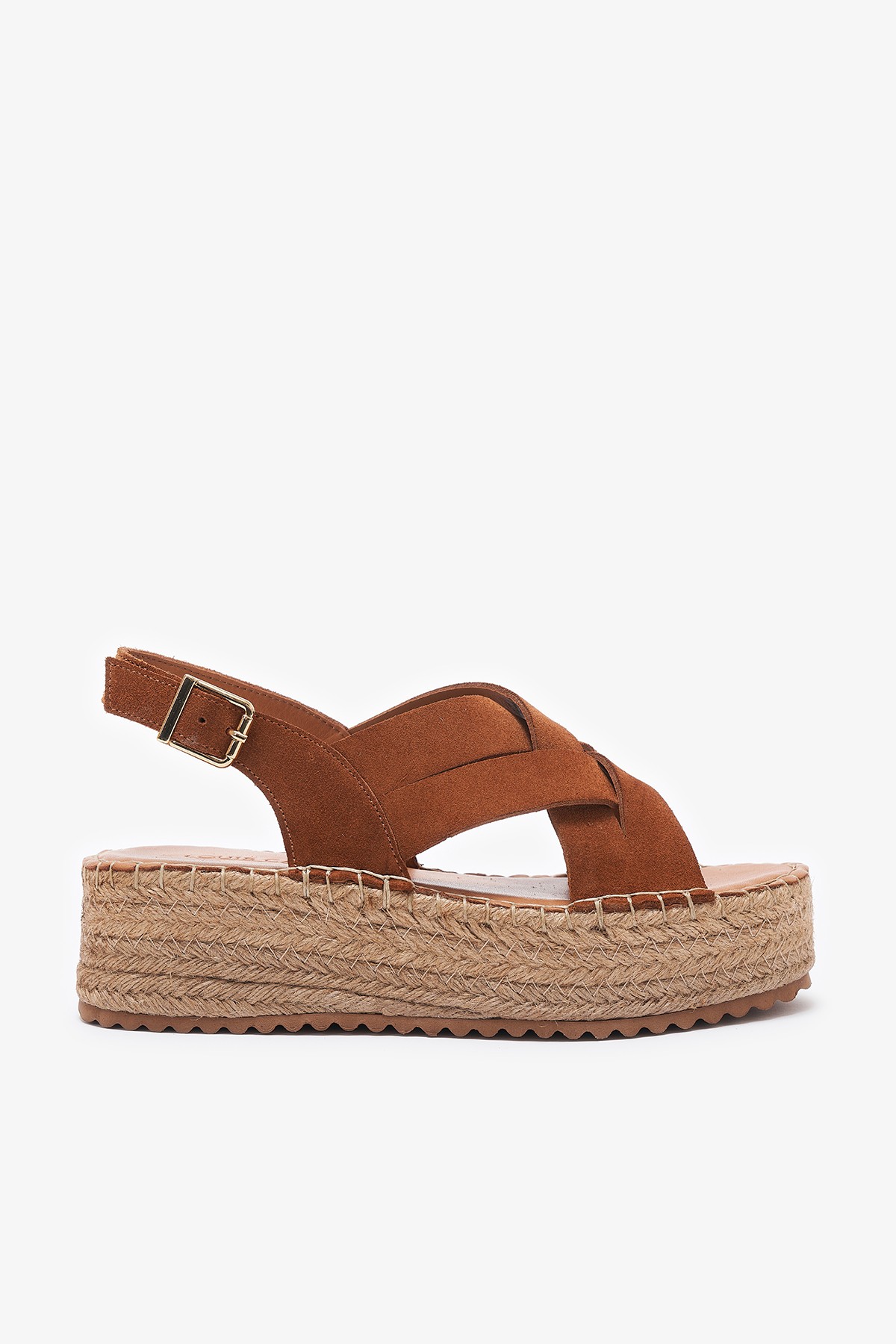 Monger Hakiki Deri Espadril Sandalet - Taba